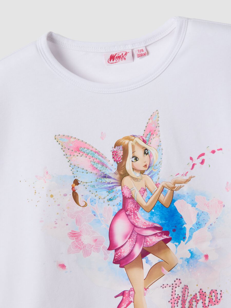 Completo bianco e nero in cotone elasticizzato con t-shirt e shorts per bambina regular fit_2
