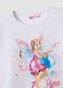 Completo bianco e nero in cotone elasticizzato con t-shirt e shorts per bambina regular fit_2