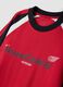 Red pure cotton T-shirt with front slogan relaxed fit_5