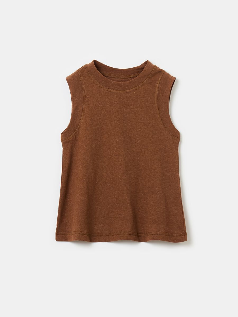 Cotton and linen tank top_0