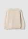 Beige crew-neck jumper with flower, regular fit_1