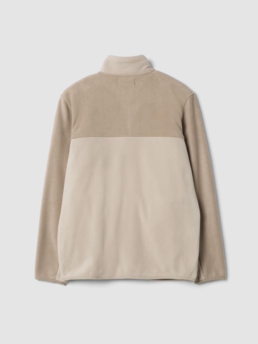 Grey fleece sweatshirt with collar and zip, regular fit_2