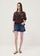 Blue denim Bermuda shorts in pure cotton_0