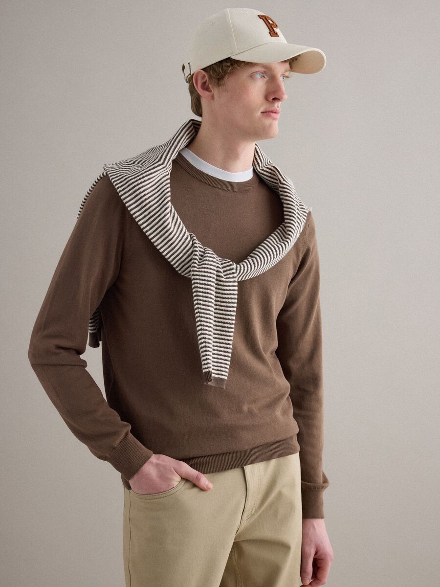 Brown Sweater in Pure Cotton_0