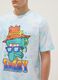 Regular fit sky blue pure cotton T-shirt with Squidward print_3