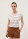 Beige pure cotton striped T-shirt_2