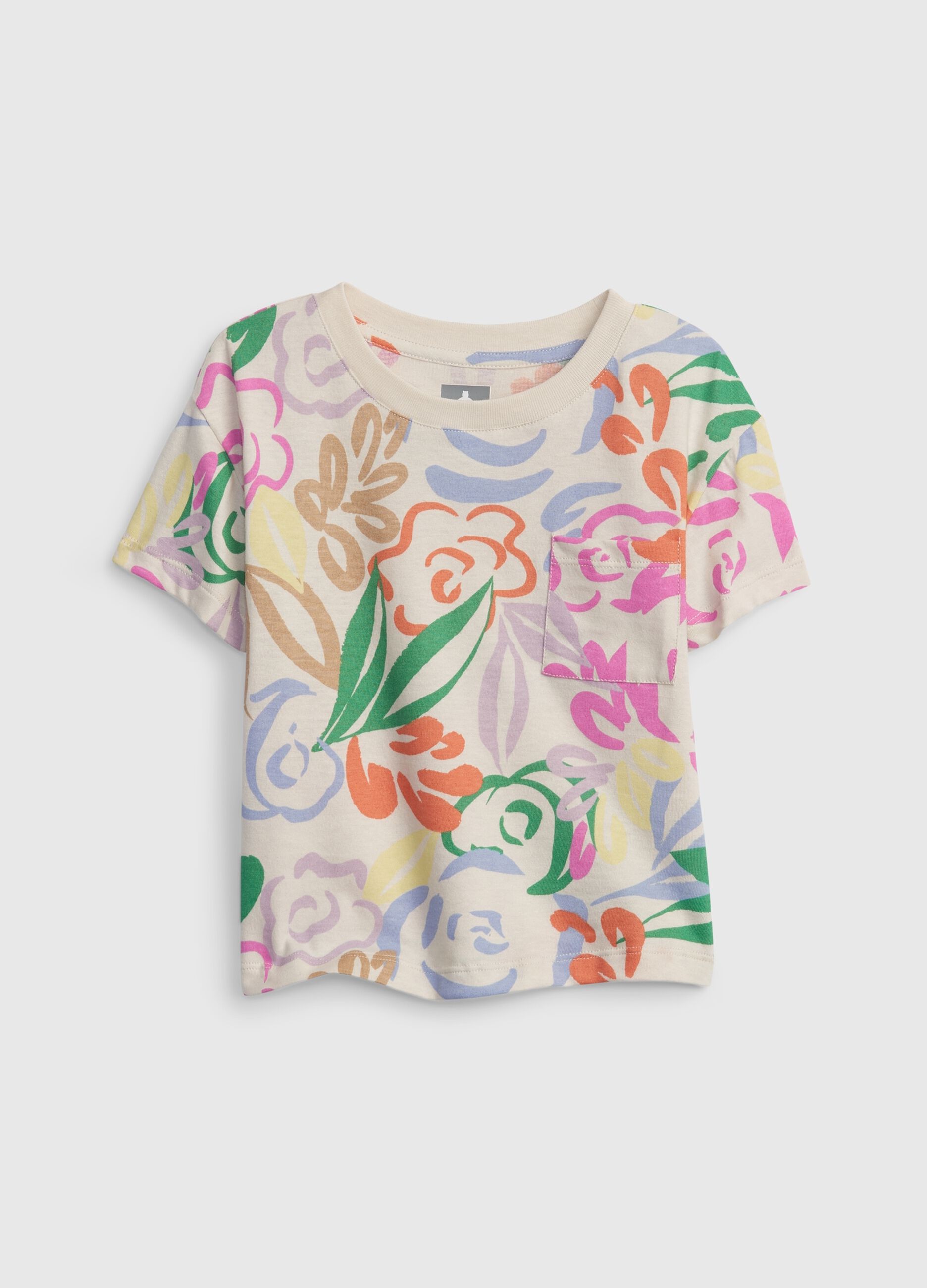 Camiseta floral con bolsillo