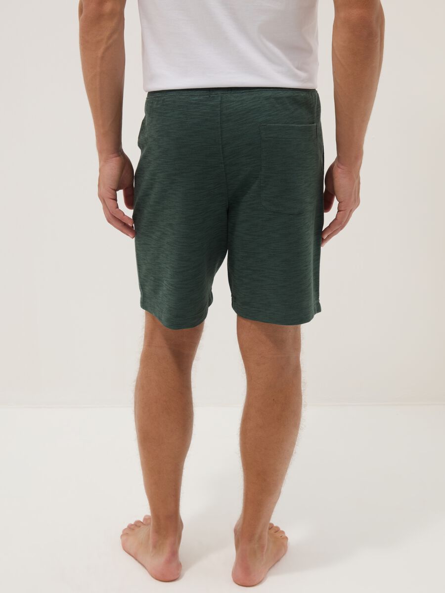 Green cotton-blend regular-fit pyjama shorts_2