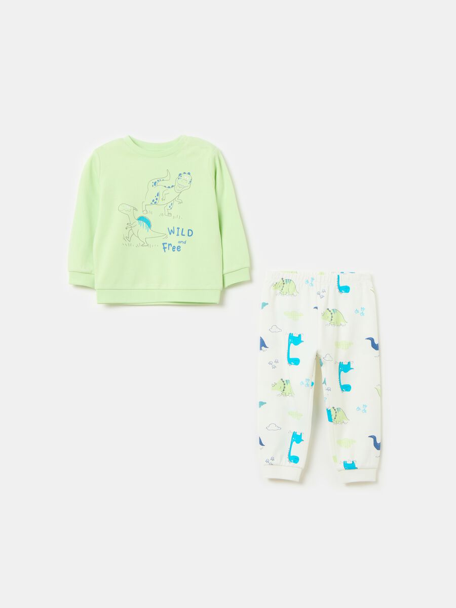 Organic cotton pyjamas with dinosaurs print_0
