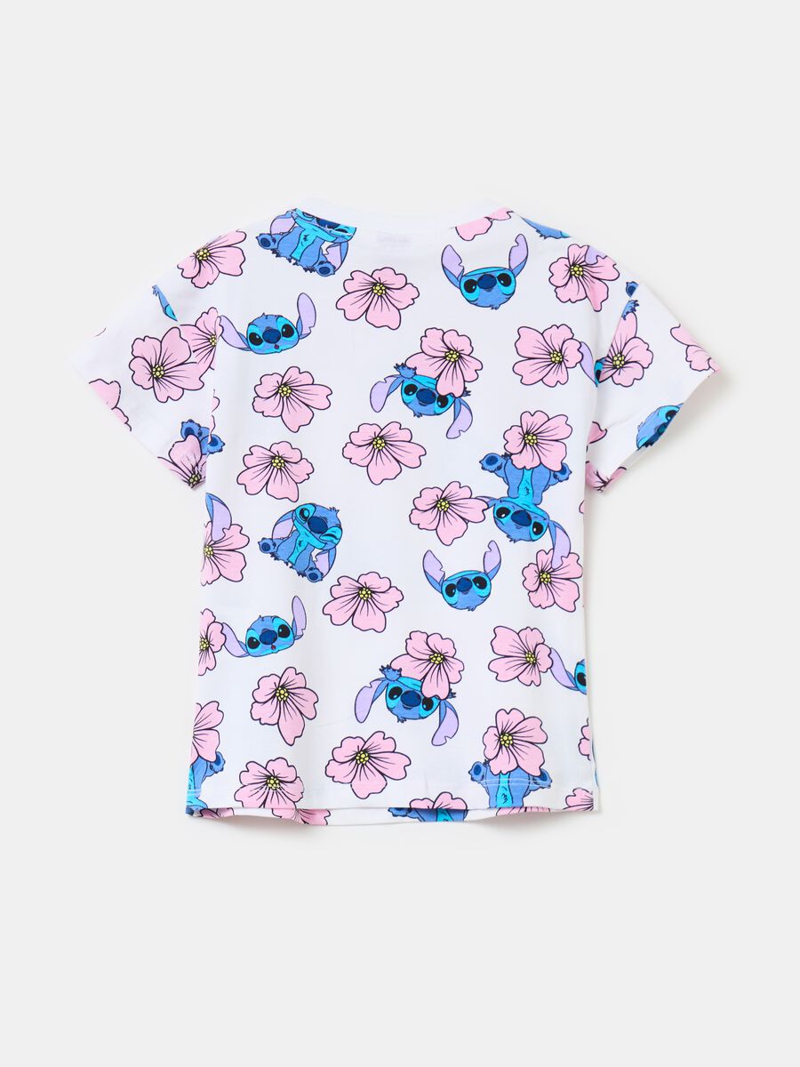 Camiseta de algodón elástico con estampado Stitch_1