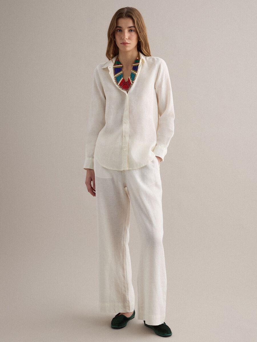 Regul&auml;re Passform aus reinem wei&szlig;em Leinen_2