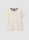 Beige stretch viscose crew-neck T-shirt_0