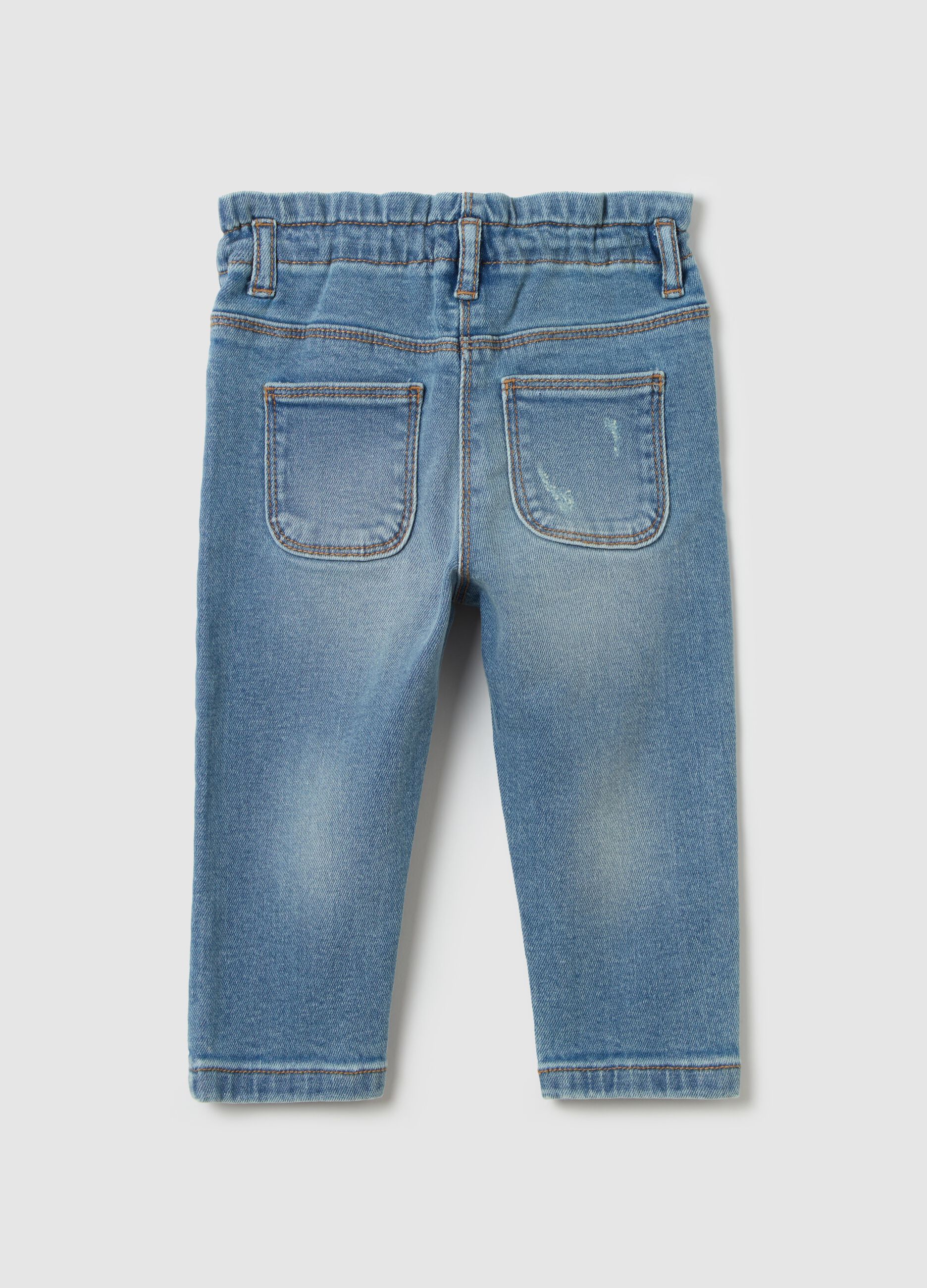 Baggy-fit jeans with five pockets and abrasions