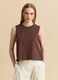 Brown cotton-blend tank top_2