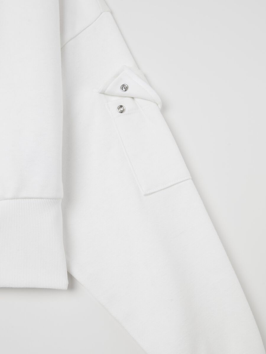 Crop Cargo Zip Hoodie White_7