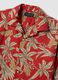 Red organic cotton shirt with tropical print_1