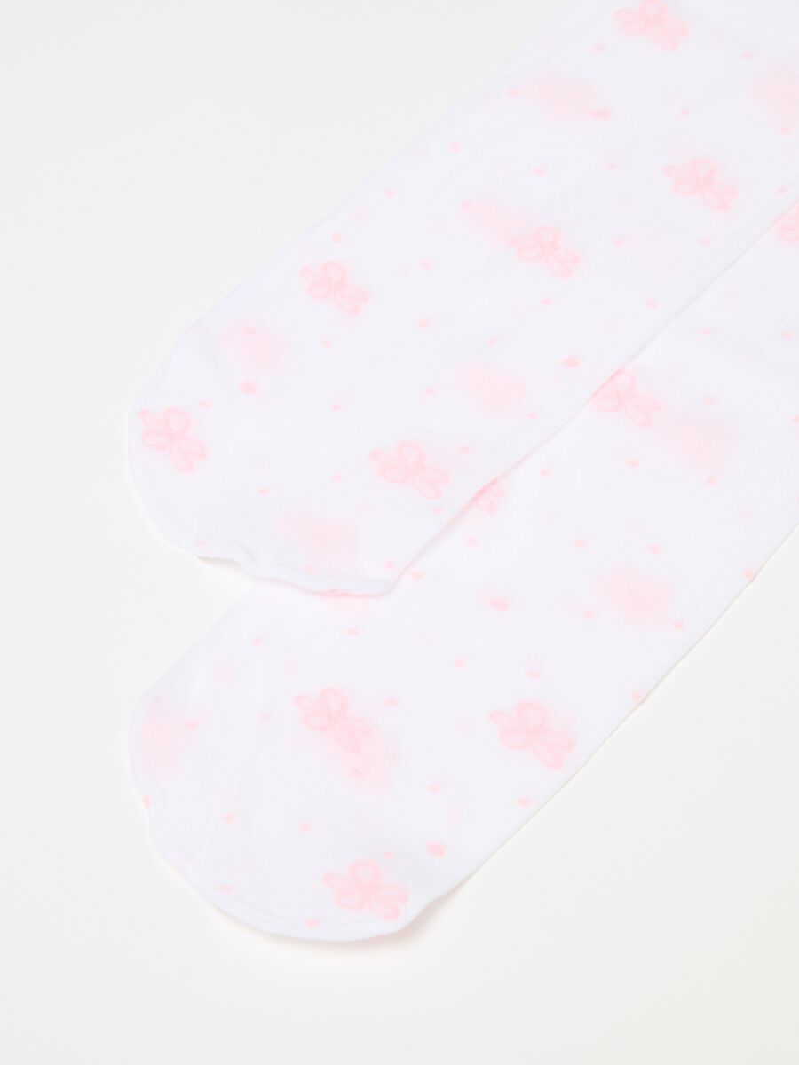Two-pack tights with flowers and polka dots pattern_1