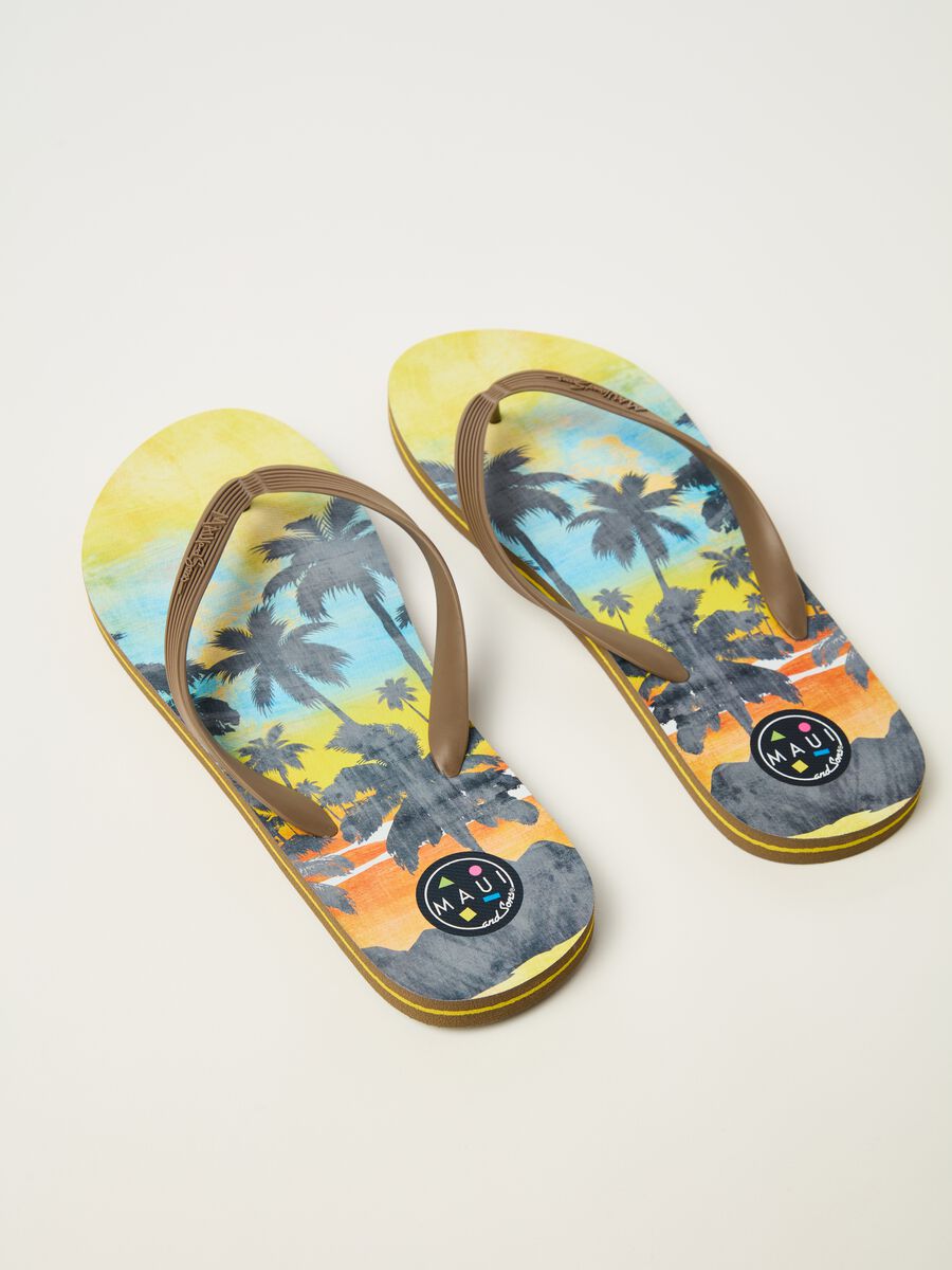 Thong sandals with palm tree print_2