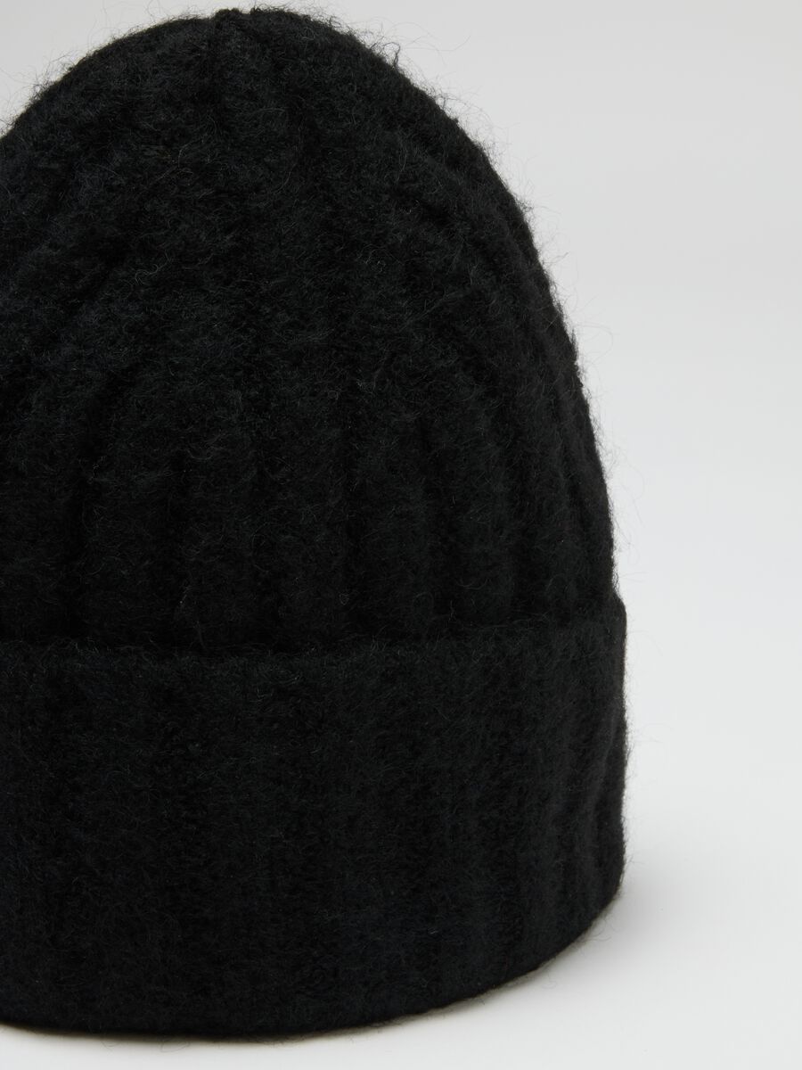Black Stretch Fabric Cap_3