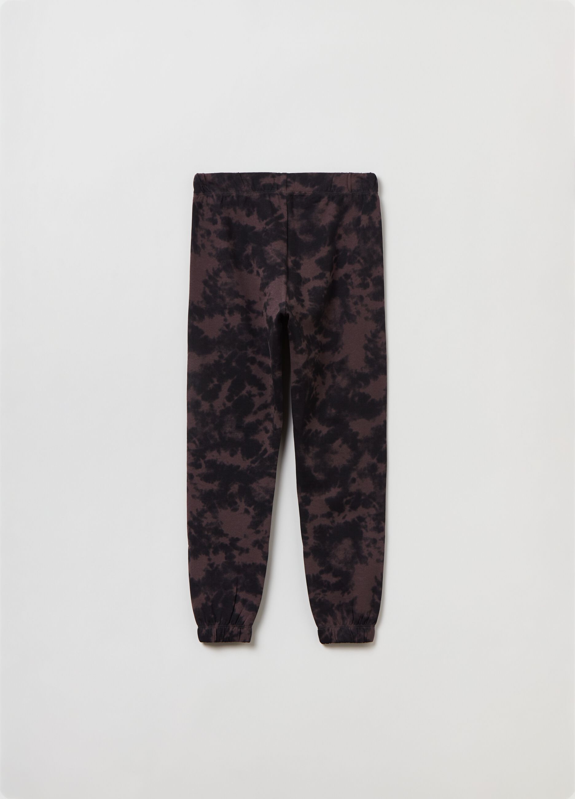 Fleece joggers with camouflage pattern_1
