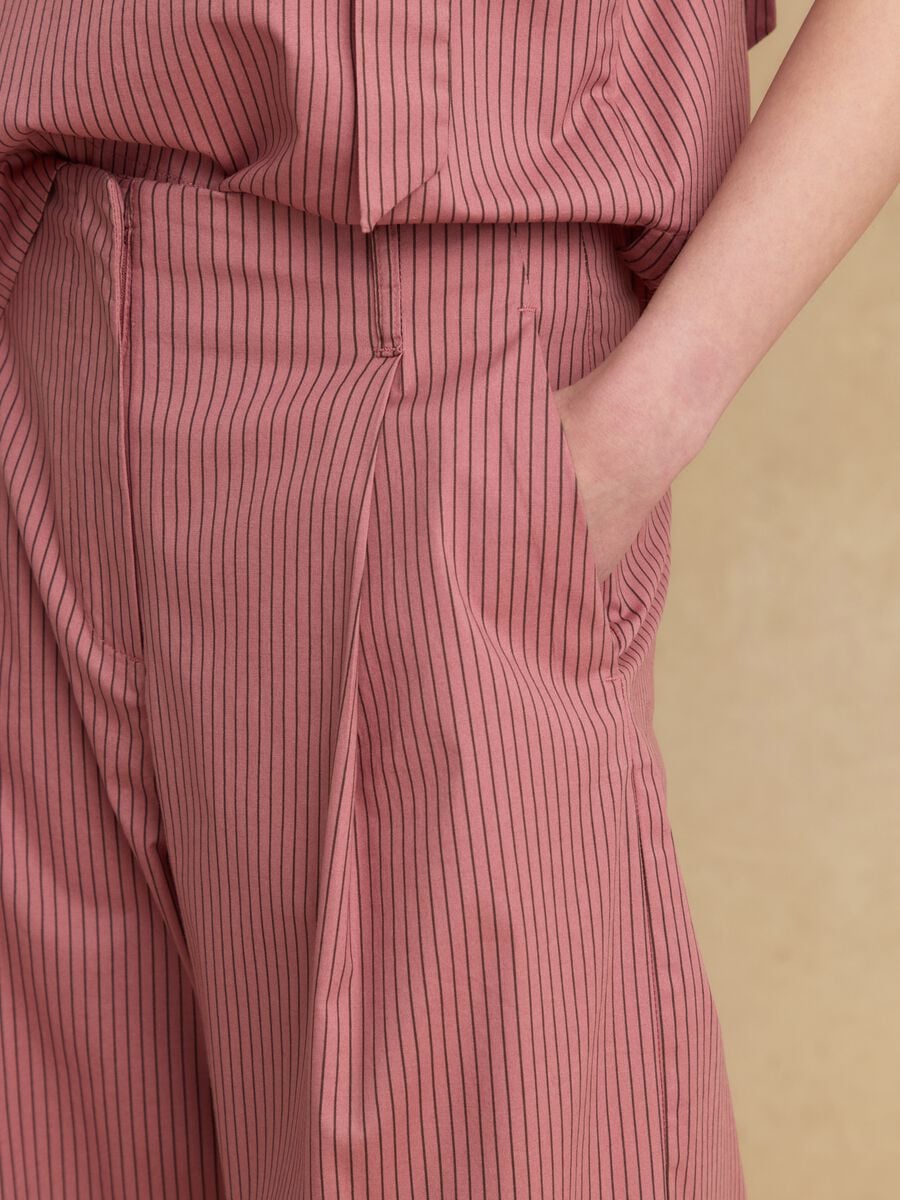 Pink striped stretch-cotton palazzo trousers_3