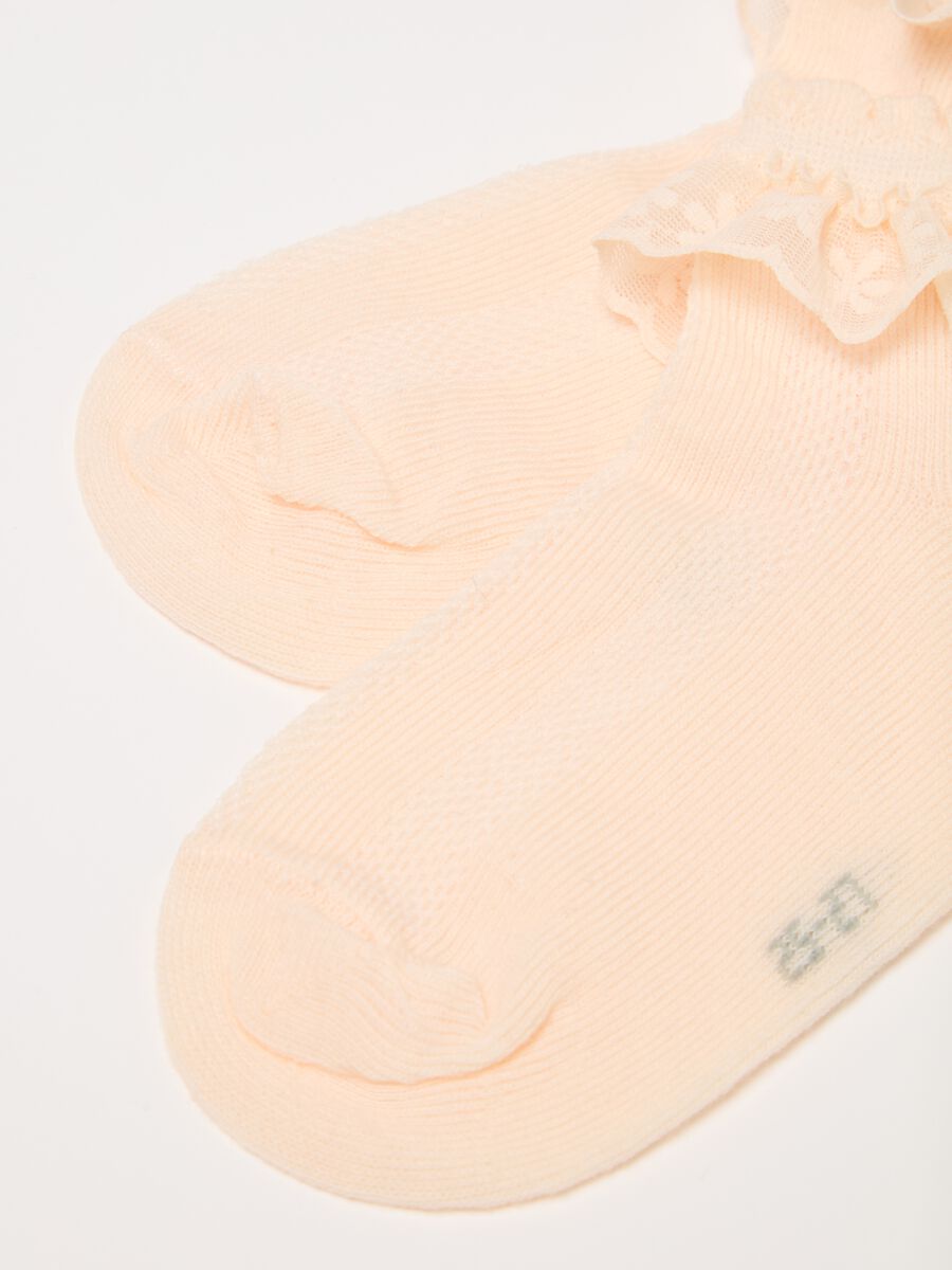 Short socks in organic cotton with lace_2