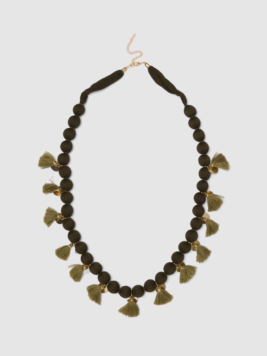 Collana multicolor con pompon_0