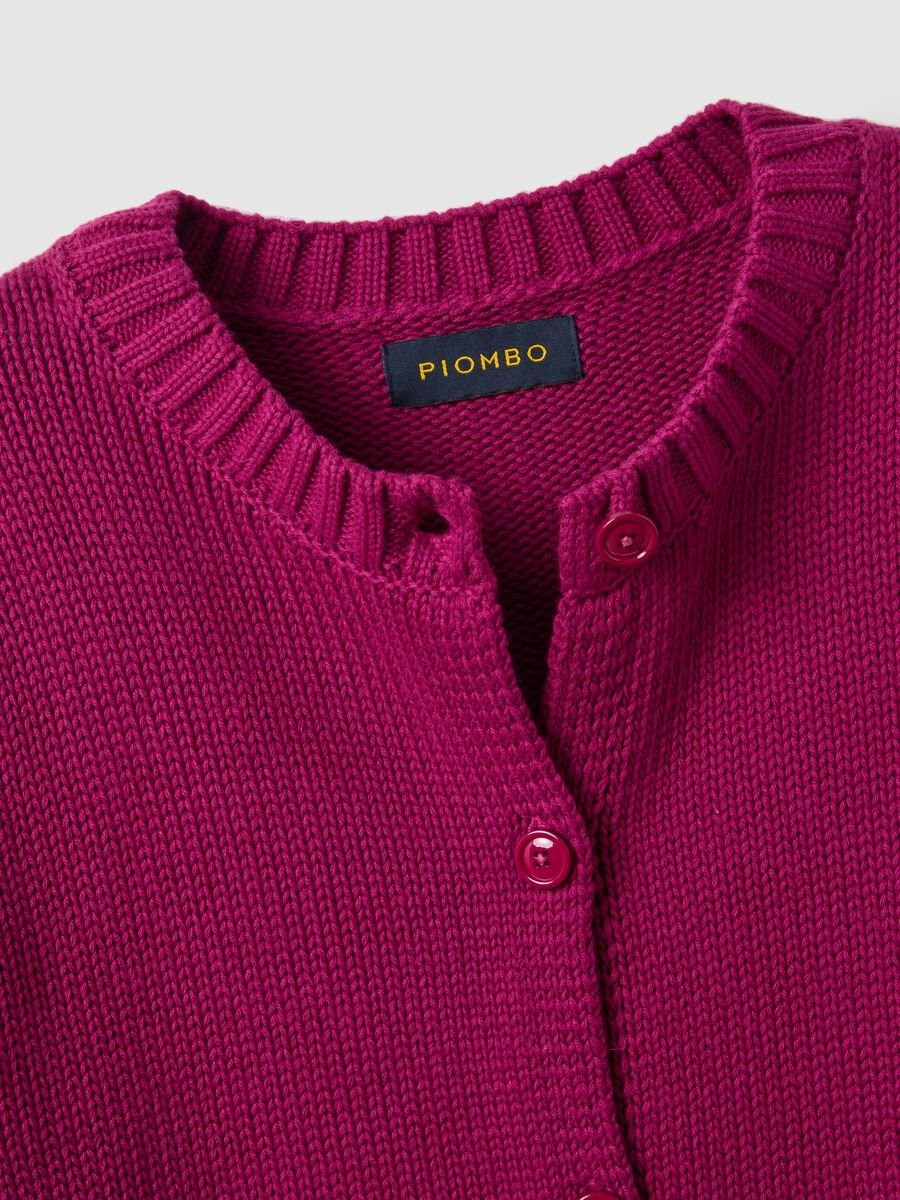 Red cardigan in pure cotton regular fit with buttons_5