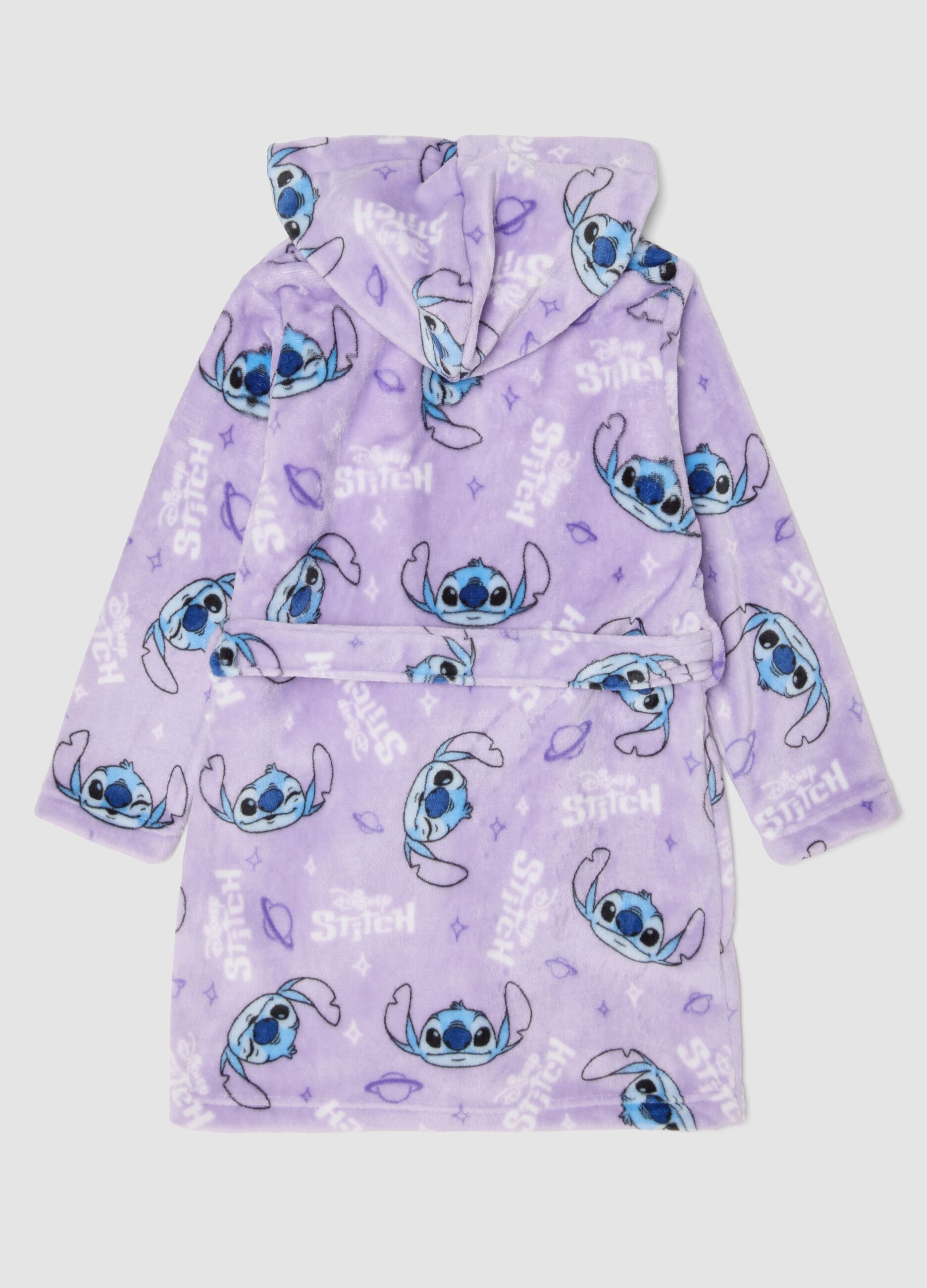 Roup&atilde;o roxo lil&aacute;s com capuz e estampado do Stitch