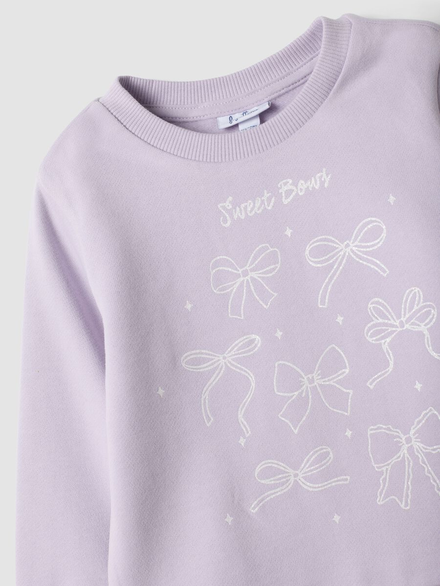 Pink pure cotton set with crew-neck sweatshirt_3