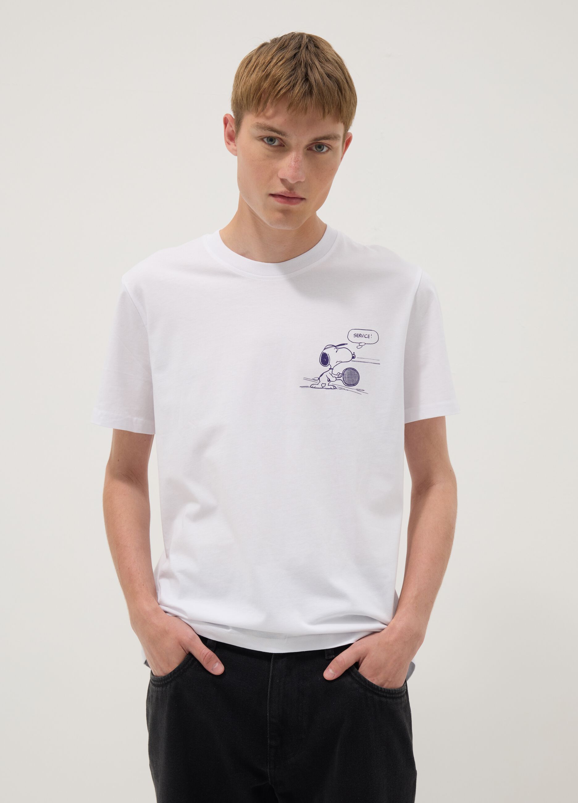 White pure cotton short-sleeve T-shirt