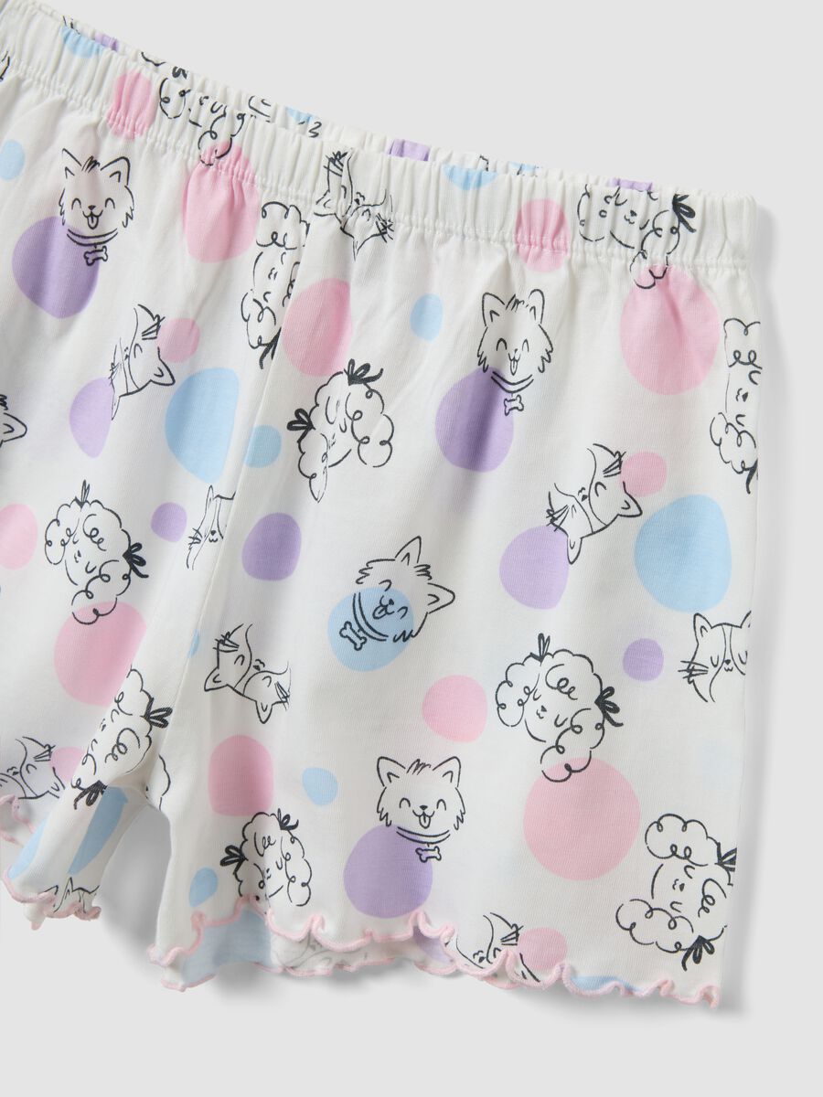 White organic cotton girls&rsquo; pyjamas with all-over print_3