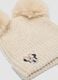 White wool-blend hat with two pom-poms and Minnie embroidery_2