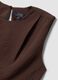 Brown sleeveless pleated-texture blouse, regular fit_6