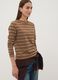 T-shirt multicolor in puro cotone a righe con girocollo regular fit_0