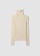 Beiger Rippstrick-Rollkragenpullover aus Viskosemix_0