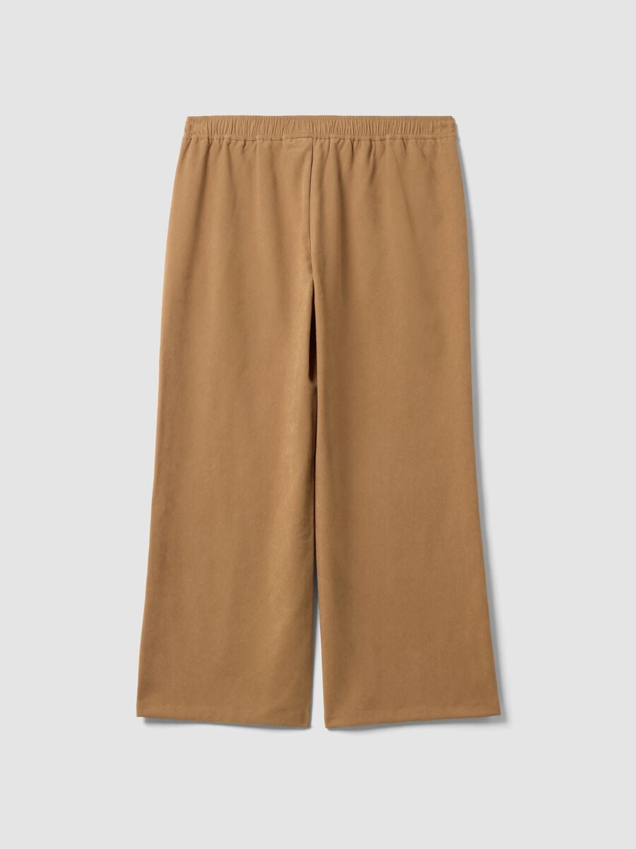 Brown wide-leg joggers in stretch fabric_2