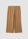 Brown wide-leg joggers in stretch fabric_2
