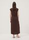 Long brown V-neck button-through dress, regular fit_3