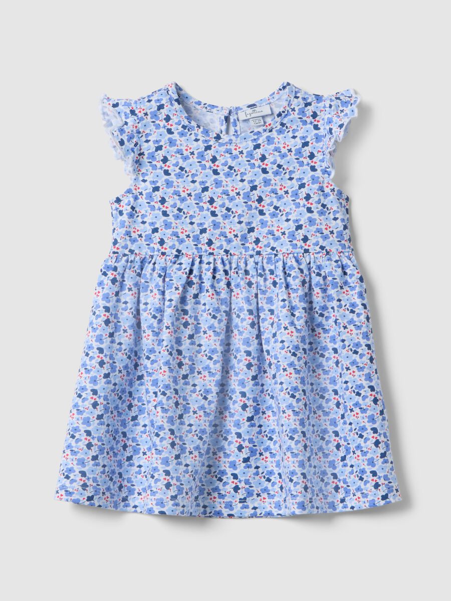 Girls' regular fit multi-colour cotton dress with flowers_0