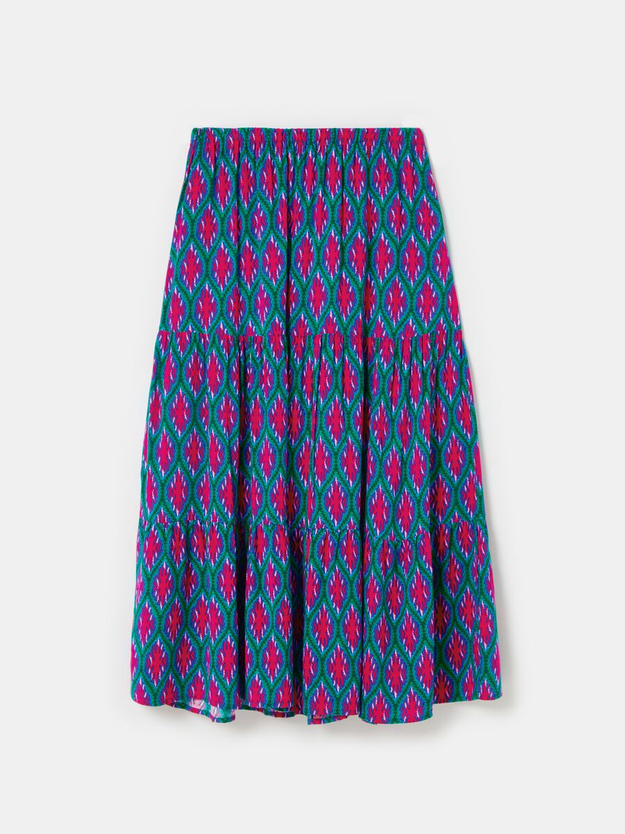 Long tiered skirt in viscose_3