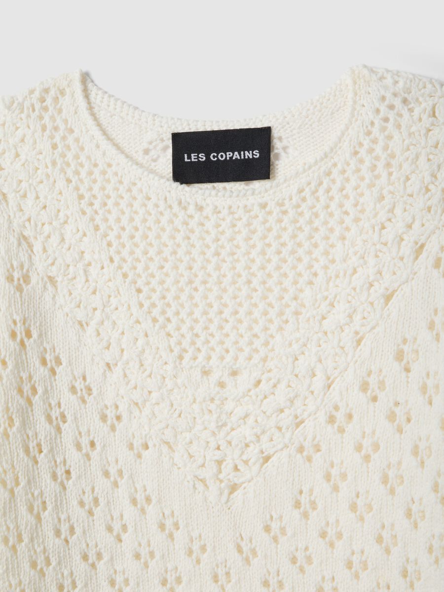 White pure cotton fitted sweater_5