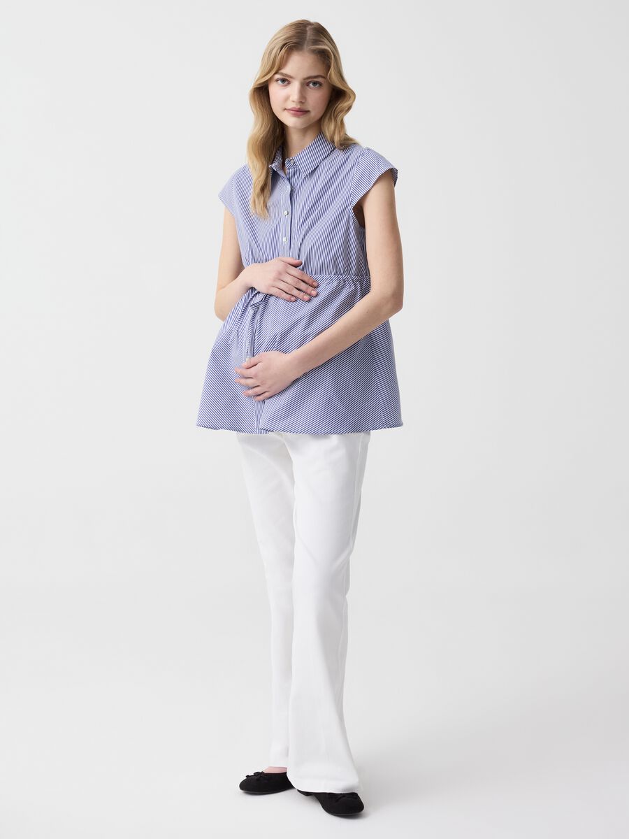 Maternity shirt in stretch poplin_0