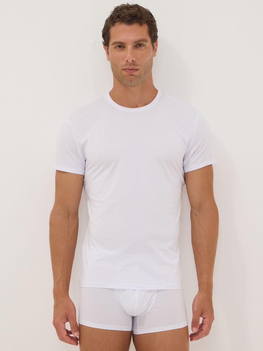 2er-Pack weisse Regular-Fit-T-Shirts aus elastischer Mikrofaser_0