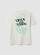 T-shirt branca em jersey 100% algod&atilde;o com estampado "Water your Flowers", corte regular_5