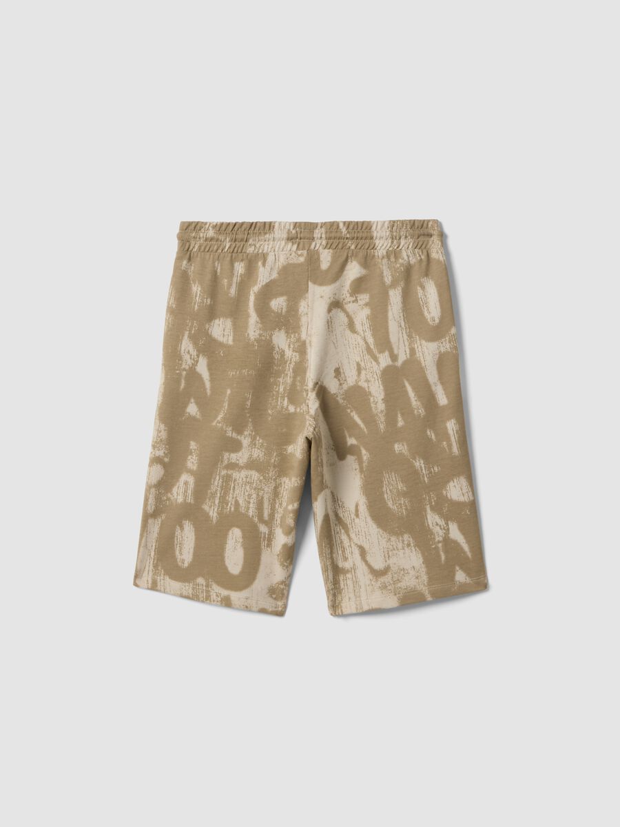 Pure Cotton Beige Printed Shorts for Boys Regular Fit_1