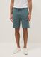 Regular Fit Light Blue Cotton Blend Bermuda Shorts_1