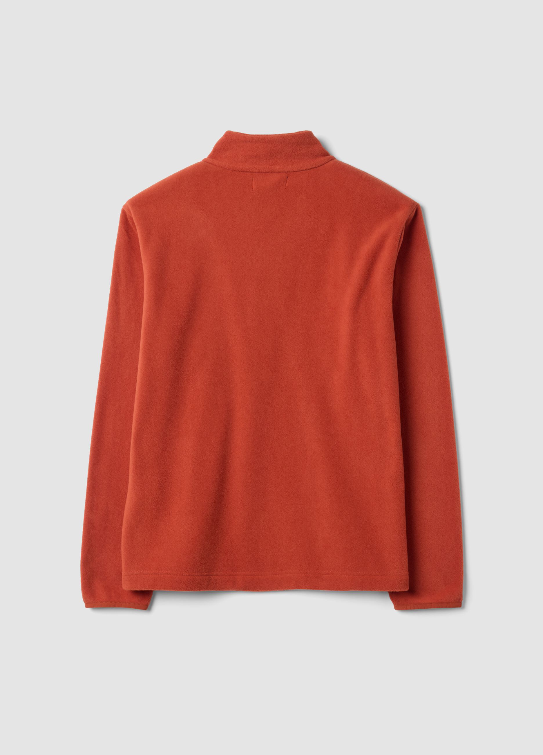 Red regular-fit half-zip fleece sweatshirt