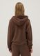 Brown modal blend regular fit hoodie with full zip_2