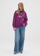 Sweat-shirt en m&eacute;lange de coton violet coupe regular_0